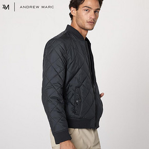ANDREWMARC2018秋冬新款男士常规加厚棒球领商务休闲棉服上衣外套 258元