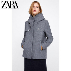 ZARA 08178666802 女装 围裹领羊毛短大衣 299元