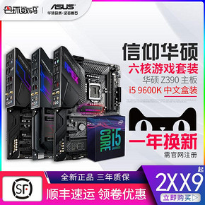 intel英特尔i5 9600K 中文盒搭华硕Z390-A/F/E/I TUF Z390 PLUS/M11H/M11F/M11G/M11E 台式电脑