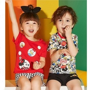 天猫 23日10点、前200名： DisneyBaby 迪士尼宝宝 儿童短袖t恤套装 39.5元包邮