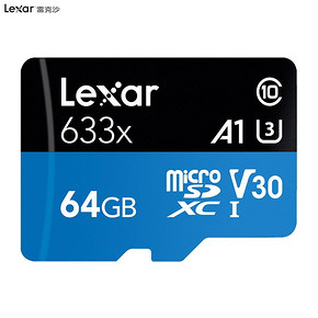 雷克沙（Lexar） 633x MicroSDXC A1 UHS-I U3 V30 Class10 TF存储卡 46.9元