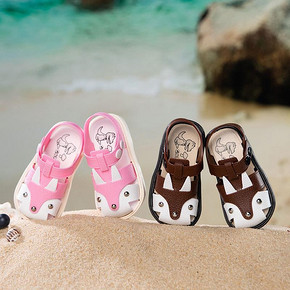 萌颖女童凉鞋新款韩版春夏季男宝宝软底小童鞋子宝宝鞋blo332HNWL 9.9元