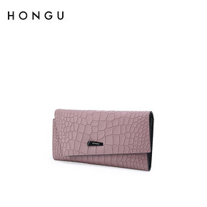 红谷新款牛皮钱包女长款时尚鳄鱼纹钱夹三折多卡位小手包手拿包CE 159.2元