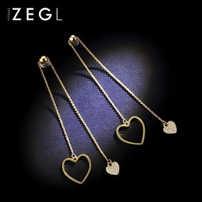 ZEGL 925银针 长款心形耳坠 49元