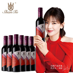 山图PS58刘涛原瓶进口红酒法国波尔多AOP级干红葡萄酒375ml整箱黑 278元
