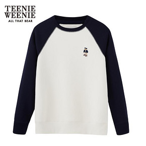 TeenieWeenie小熊早春新款女装卡通小熊卫衣无帽撞色外套 349元