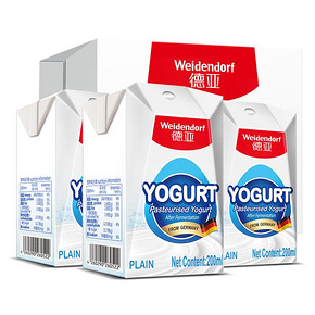 ￥114.8包邮 8日0点前1小时：德国进口酸奶 德亚（Weidendorf）酸牛奶200ml*15 *2件