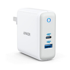 Anker60W大功率双口type-c+usb-a墙充笔记本PD快充便携GaN充电器 258元