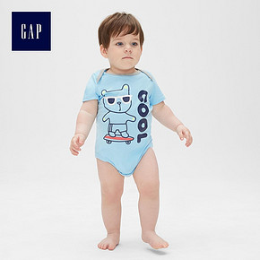 Gap2019婴儿夏装纯棉短袖连体衣464437 27.3元