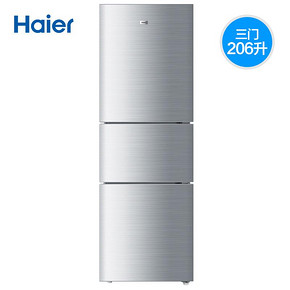 18日0点：Haier 海尔 BCD-206STPA 206L 三门冰箱 999元包邮（前100返400猫超卡） ￥99