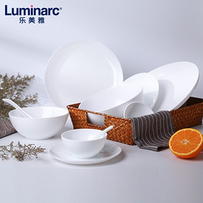 Luminarc 乐美雅 钢化玻璃餐具套装 10件 迪瓦丽白色款 69.9元