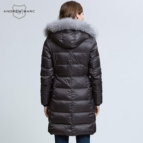 ANDREWMARC新款冬装女士羽绒服中长款连帽加厚修身羽绒外套 *2件 1186.2元（合59