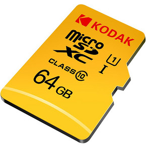 Kodak 柯达 microSDXC UHS-I U1 TF存储卡 64GB 39.9元包邮 ￥40