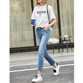 AMII 11940304 女士直筒牛仔裤 99元包邮 ￥99