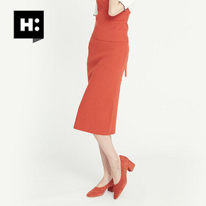 H:CONNECT 女士半身裙针织纯色包裙 88元