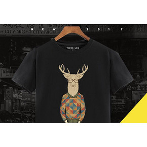 100%精梳棉 男可爱印花T恤 39元包邮 拍2件49元