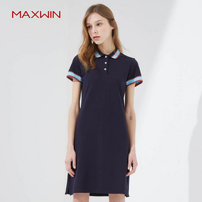 MAXWIN 马威 女士polo款短袖连衣裙 129元