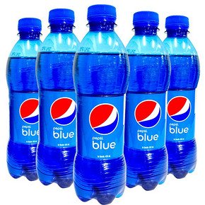 巴厘岛进口蓝瓶百事可乐450ml*5瓶碳酸饮料海水蓝网红可乐梅子味 16.8元