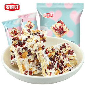 麦德好果仁雪花酥网红零食品休闲小吃饼干蔓越莓牛轧糖奶芙沙琪玛 8.8元