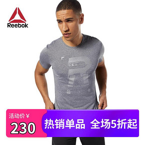 Reebok锐步官方 运动健身 男子跑步短袖T恤 促销价230