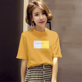 网红港风大版ins潮短袖t恤女学生宽松韩版潮流休闲时尚印花上衣服 19.5元