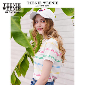 TeenieWeenie 维尼熊 女装POLO衫条纹短袖T恤体韩版宽松休闲半袖 TTHS82692B 199元