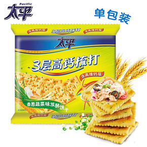 亿滋太平三层高钙梳打饼干香葱蔬菜味400g 苏打饼干小吃零食 13.9元