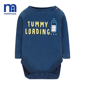 mothercare英国婴儿连体衣宝宝春秋棉长袖小奶瓶字母男婴哈衣爬服 55元