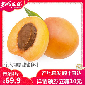 幸福英吉沙杏新疆色买提鲜杏子带箱4斤胜小白杏当季新鲜水果包邮  券后69.9