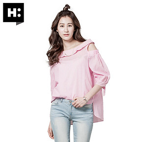 H:CONNECT 30122-120-701-76 女士绑带灯笼袖衬衫 68元