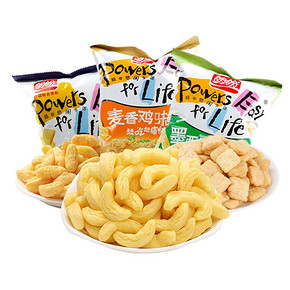 盼盼膨化休闲零食麦香鸡味块60g*3网红大礼包小吃怀旧办公室薯片 *17件 87.18