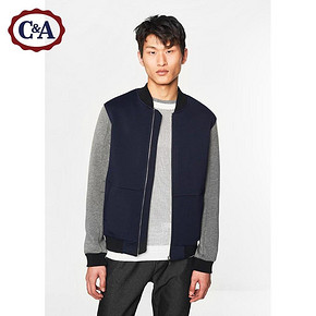C＆A男式空气层面料外套 春秋款拼色休闲棒球卫衣CA200200636 174元