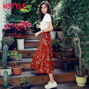 19日0点： HSTYLE 韩都衣舍 EK8422 女士T恤+半裙清新两件套 低至51.64元