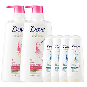 10点开始：Dove 多芬 日常滋养洗发套装（700ml*2+100ml*4） 54.8元包邮（需用券，