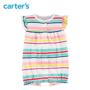 Carters2019夏装新款女婴短袖爬服女婴童短袖针织爬爬衫16556918 *4件 237元（合59