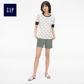 Gap女装圆领短袖T恤夏装463887 E 2019新款莫代尔拼色时尚上衣女 *3件 165.9元（