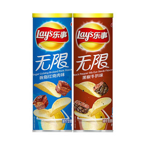 ￥6.88 88VIP： Lay's 乐事 薯片桶装牛扒味+红烧肉味104g*2