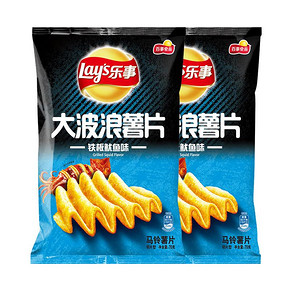 88Vlp:乐事大波浪薯片鱿鱼味70g*2包 *12件 58.8元（合4.9元/件）