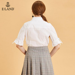 ELAND秋季新款减龄系带可拆卸领结白衬衫女EEBW83801M 229元