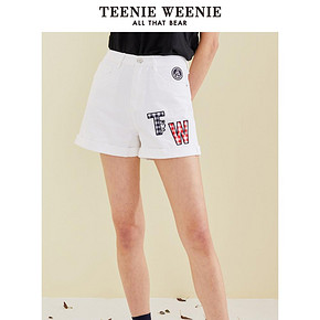 TeenieWeenie小熊2019夏季新款女韩版宽松港味chic卷边阔腿热裤潮 *3件 717.6元（