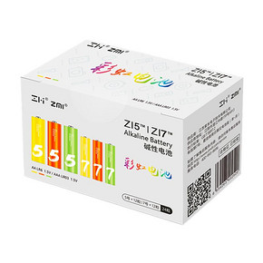 ZMI彩虹5号电池12粒 7号12粒五号七号小米鼠标遥控器碱性AA干电池 27.9元