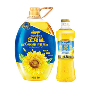 金龙鱼 物理压榨 阳光葵花籽油5L加赠700ML  券后52.82元