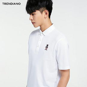 TRENDIANO男装夏装潮流机器人字母翻领短袖休闲棉质情侣装POLO衫 89元