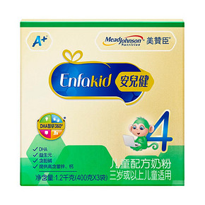 MeadJohnson Nutrition 美赞臣 安儿健A+ 儿童配方奶粉 4段 4段 36个月以上 1200g *3件 