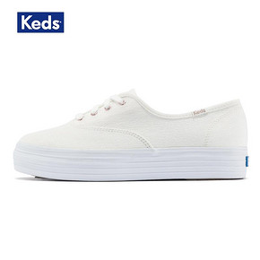 Keds松糕鞋女鞋闪光帆布鞋厚底单鞋百搭小白鞋 WF59457 338元