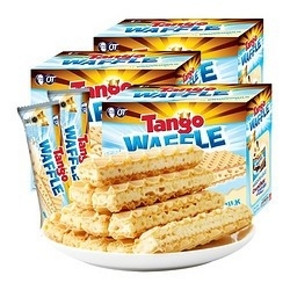 10点开始、88VIP：Tango 咔咔脆 牛奶威化饼干 160g*3盒 *2件 30.9元包邮（前15分钟
