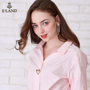 ELAND2019夏季新款韩版ins简约风休闲法式气质衬衫女EEBW924W1C 218元