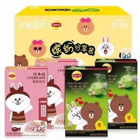 天猫 10点开始、88VIP： Lipton 立顿 line friends 奶茶缤纷装 *2件 41.31元包邮（2件