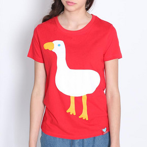 TYAKASHA春夏大自然系列：红色大白鹅T恤 68元