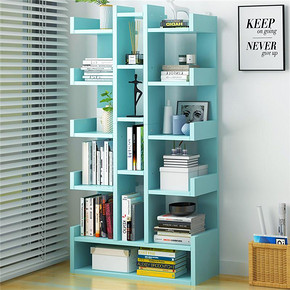 亿家达书架创意落地置物架简约现代多功能小书柜书橱学生多层书架 79元